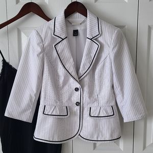 WHBM White with Black Stripe Blazer